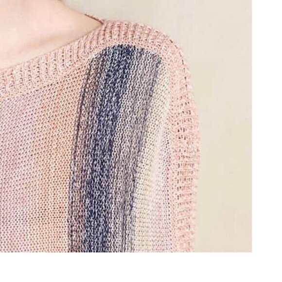 Anthropologie MOTH Striped Knit Zala Poncho Sweater Pink XS/S - Picture 3 of 8